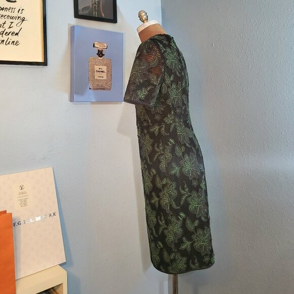 Tory Burch Blue Lace Applique Fishnet Sheath Dress - Picture 17 of 17